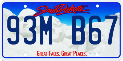 SD license plate 93MB67
