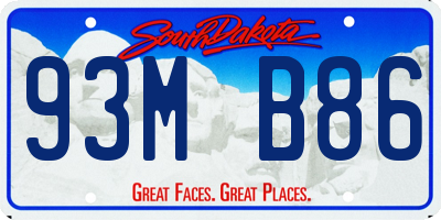 SD license plate 93MB86