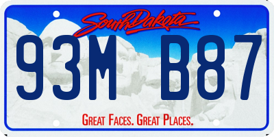 SD license plate 93MB87