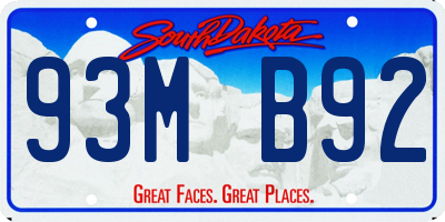 SD license plate 93MB92