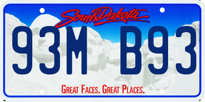 SD license plate 93MB93