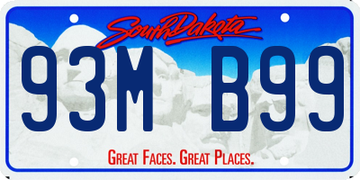 SD license plate 93MB99