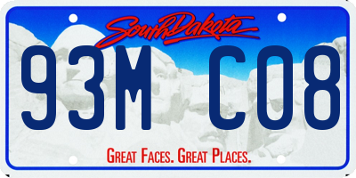 SD license plate 93MC08