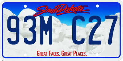 SD license plate 93MC27