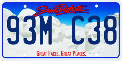 SD license plate 93MC38