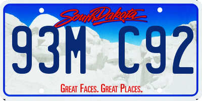 SD license plate 93MC92