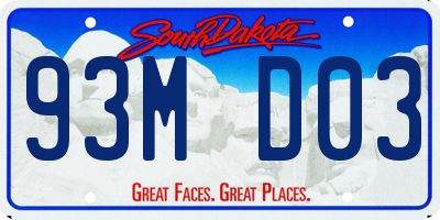 SD license plate 93MD03