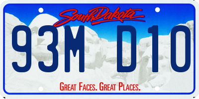 SD license plate 93MD10