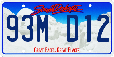 SD license plate 93MD12