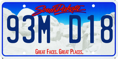 SD license plate 93MD18