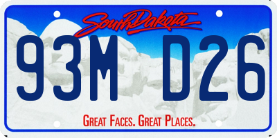 SD license plate 93MD26