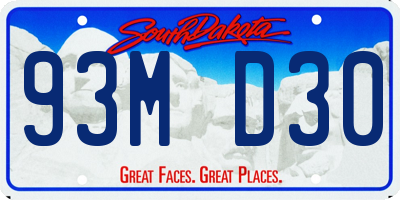 SD license plate 93MD30
