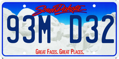 SD license plate 93MD32