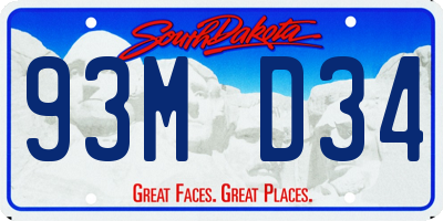 SD license plate 93MD34