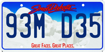 SD license plate 93MD35