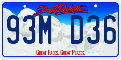 SD license plate 93MD36