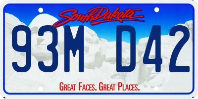 SD license plate 93MD42