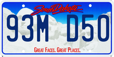 SD license plate 93MD50