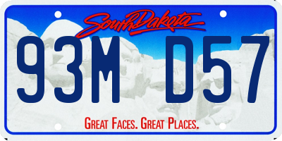 SD license plate 93MD57