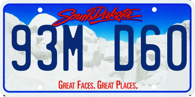 SD license plate 93MD60