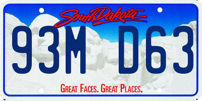 SD license plate 93MD63