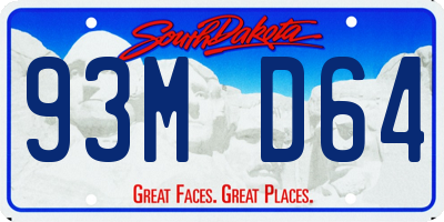 SD license plate 93MD64