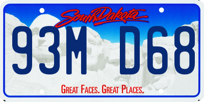 SD license plate 93MD68