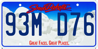 SD license plate 93MD76