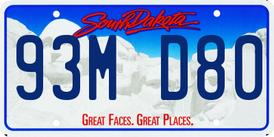SD license plate 93MD80