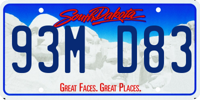 SD license plate 93MD83