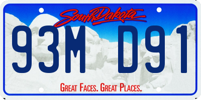 SD license plate 93MD91