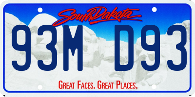 SD license plate 93MD93