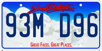 SD license plate 93MD96
