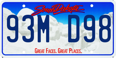 SD license plate 93MD98