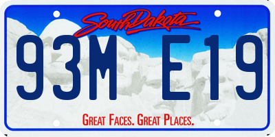 SD license plate 93ME19