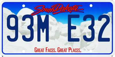 SD license plate 93ME32