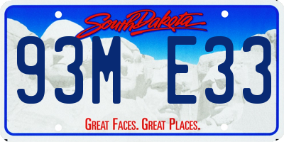 SD license plate 93ME33