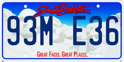 SD license plate 93ME36