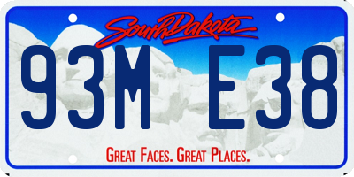 SD license plate 93ME38