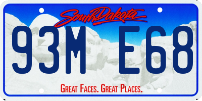 SD license plate 93ME68