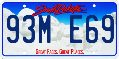 SD license plate 93ME69