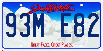 SD license plate 93ME82