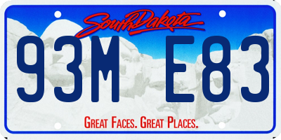 SD license plate 93ME83