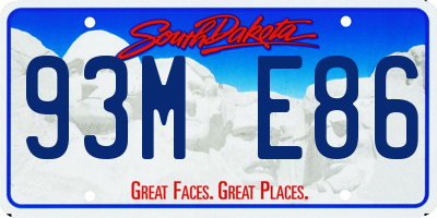 SD license plate 93ME86