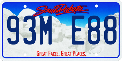 SD license plate 93ME88