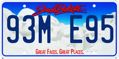 SD license plate 93ME95