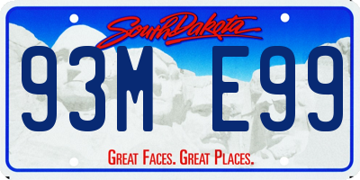 SD license plate 93ME99