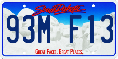SD license plate 93MF13