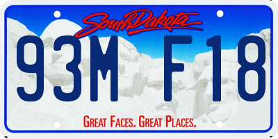 SD license plate 93MF18