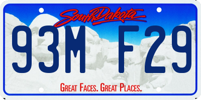 SD license plate 93MF29